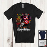 MacnyStore - Dispatcher; Amazing Thanksgiving Leopard Turkey Girl Women; Proud Jobs Family Group T-Shirt