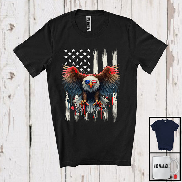 MacnyStore - Eagle American Flag Sunglasses, Proud 4th Of July Independence Day US Flag, Patriotic Group T-Shirt