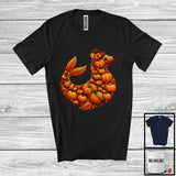 MacnyStore - Fall Autumn Leaves Pumpkin Sea Lion Shape; Amazing Thanksgiving Sea Animal; Family Group T-Shirt