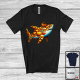 MacnyStore - Fall Autumn Leaves Pumpkin Shark Shape; Amazing Thanksgiving Sea Animal; Family Group T-Shirt
