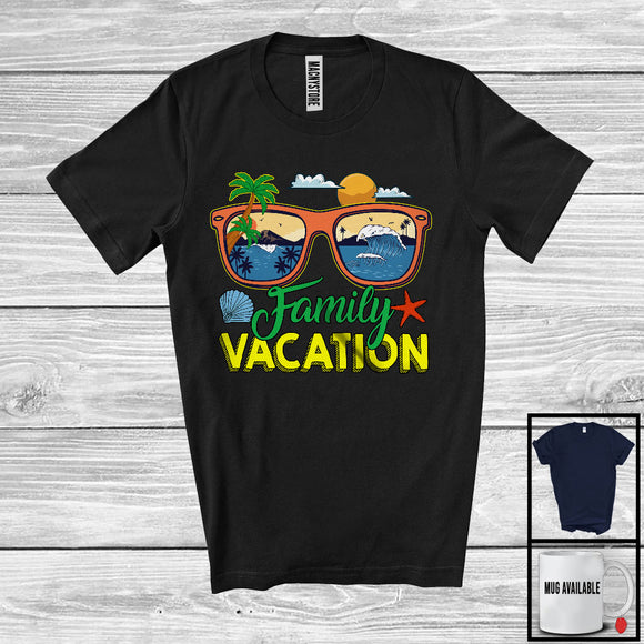 MacnyStore - Family Vacation, Colorful Summer Vacation Beach Sunglasses Lover, Matching Family Group T-Shirt