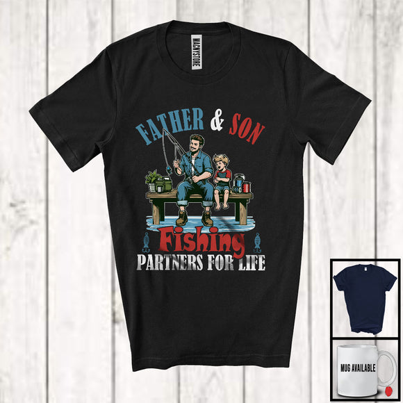 MacnyStore - Father And Son Fishing Partners For Life, Joyful Father's Day Family, Matching Fishing Lover T-Shirt