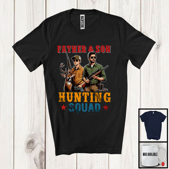 MacnyStore - Father And Son Hunting Squad, Proud Father's Day Hunter, Vintage Matching Family Group T-Shirt