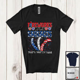 MacnyStore - Fireworks And Sausages I'm Here, Humorous 4th Of July Three Sausages, Food Lover Patriotic T-Shirt