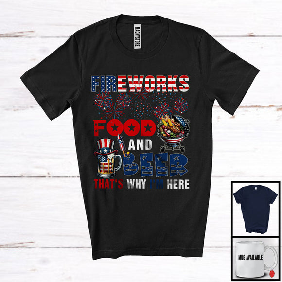 MacnyStore - Fireworks Food And Beer, Awesome 4th Of July BBQ Drinking, Drunker Patriotic Group T-Shirt