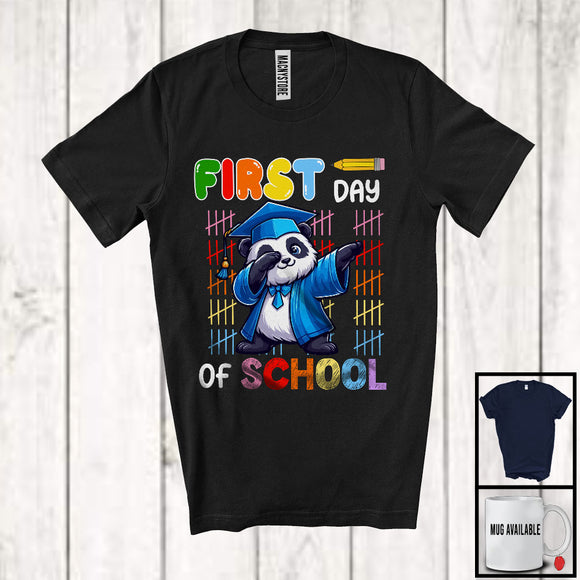 MacnyStore - First Day Of School, Lovely 100th Day Of School Dabbing Panda, Students Teacher Group T-Shirt