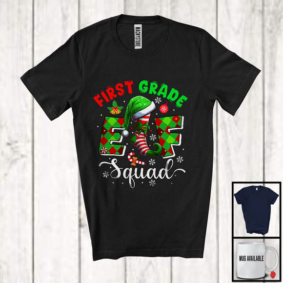 MacnyStore - First Grade Elf Squad; Awesome Christmas Snowing Teacher Students; X-mas Family Group T-Shirt