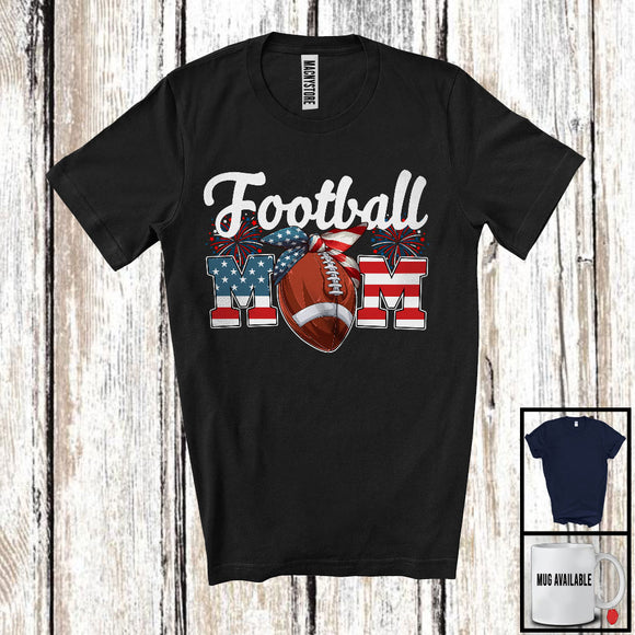 MacnyStore - Football Mom, Amazing Mother's Day 4th Of July American Flag Headband, Sport Player Patriotic T-Shirt