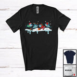 MacnyStore - Four Santa Elf Reindeer Tuna; Humorous Christmas Pajama Tuna Sea Animal; Family T-Shirt