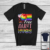 MacnyStore - Free Aunt Hugs, Proud LGBTQ Gay Pride Transgender Rainbow Flag, Matching Family Group T-Shirt