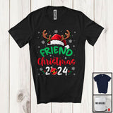 MacnyStore - Friend Christmas 2024; Awesome X-mas Santa Reindeer; Snowing Matching Friends Group T-Shirt