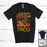MacnyStore - Fueled By Jesus And Taco, Awesome Thanksgiving Plaid Cross Pumpkin, Eating Food Lover T-Shirt