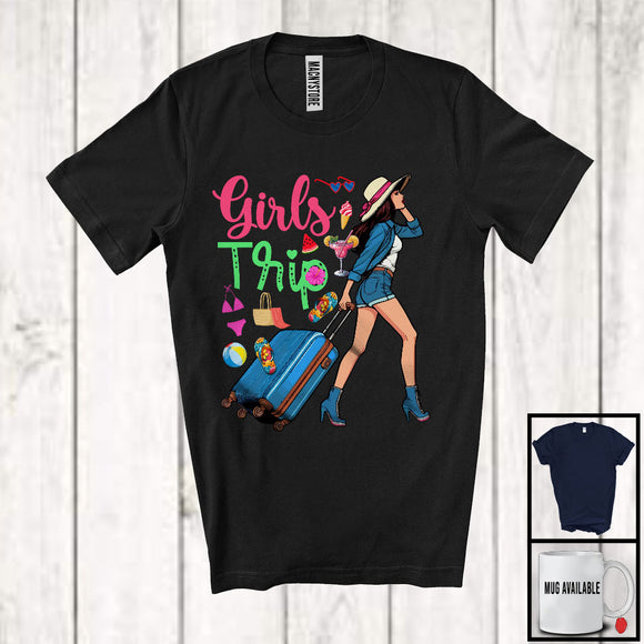 MacnyStore - Girls Trip, Lovely Happy Summer Vacation Matching Girls Women Group, Weekend Trip Team T-Shirt