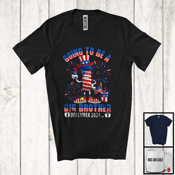 MacnyStore - Going To Be A Big Brother December 2024, Awesome 4th Of July Firecracker, Pregnancy Announcement T-Shirt