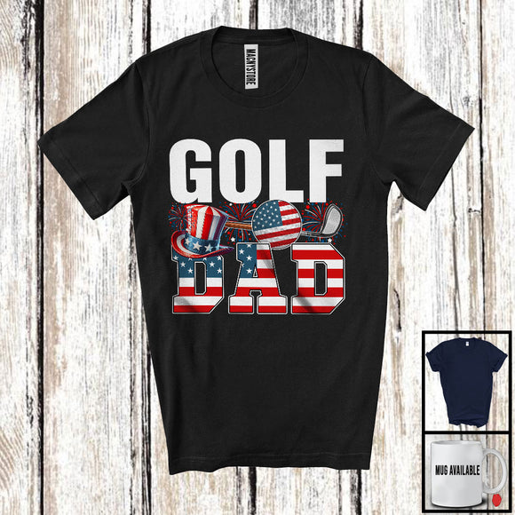 MacnyStore - Golf Dad, Amazing Father's Day 4th Of July American Flag, Sport Player Team Patriotic T-Shirt