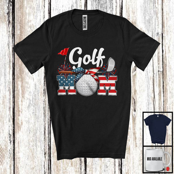 MacnyStore - Golf Mom, Amazing Mother's Day 4th Of July American Flag Headband, Sport Player Patriotic T-Shirt