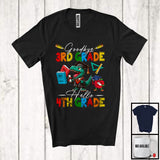 MacnyStore - Goodbye 3rd Grade Hello 4th Grade, Adorable First Last Day Of School T-Rex, Summer Graduate T-Shirt
