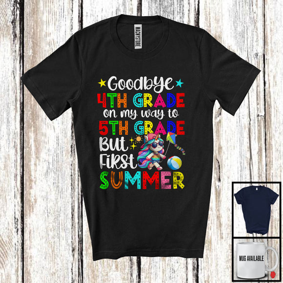 MacnyStore - Goodbye 4th Grade To 5th Grade First Summer, Colorful Vacation Unicorn, Students Group T-Shirt