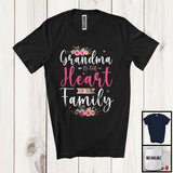 MacnyStore - Grandma Is The Heart Of The Family, Amazing Mother's Day Flowers, Matching Family Group T-Shirt