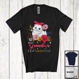 MacnyStore - Grandma Of A Spoiled Cat, Lovely Mother's Day Flowers Kitten Owner Lover, Matching Family Group T-Shirt