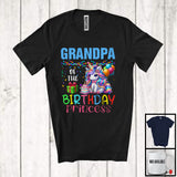MacnyStore - Grandpa Of The Birthday Princess, Joyful Birthday Party Celebration Unicorn Lover, Family Group T-Shirt