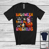 MacnyStore - Halloween Is More Magical With Unicorns, Adorable Witch Unicorn In Carved Pumpkin Lover T-Shirt