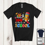 MacnyStore - Happy 100th Day Of School, Adorable School Things Pencil Lover, Matching Student Teacher Group T-Shirt