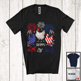 MacnyStore - Happy 4th Of July, Adorable Three American Flag Chickens, Firework Patriotic Farmer Animal T-Shirt