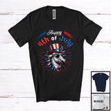 MacnyStore - Happy 4th Of July, Humorous American Flag Horse Face Sunglasses, Farm Farmer Patriotic T-Shirt