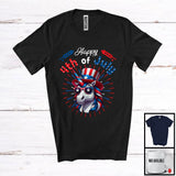 MacnyStore - Happy 4th Of July, Humorous American Flag Unicorn Face Sunglasses, Unicorn Lover Patriotic T-Shirt