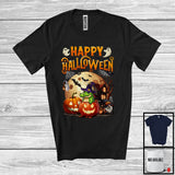 MacnyStore - Happy Halloween, Adorable Halloween Costume Alligator Witch, Moon Pumpkin Wild Animal Lover T-Shirt