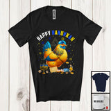 MacnyStore - Happy Hanukkah; Lovely Chanukah Chicken Wearing Kippah; Farm Animal Farmer Menorah Family T-Shirt