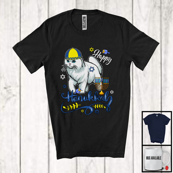 MacnyStore - Happy Hanukkah; Wonderful Chanukah Kitten With Menorah Animal Lover; Family Group T-Shirt