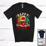 MacnyStore - Happy Hockey Days; Awesome Christmas Santa Hockey Equipment Player; Vintage Retro T-Shirt