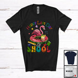 MacnyStore - Happy Last Day Of School, Lovely Graduation Flamingo Sunglasses, Summer Graduate Students T-Shirt