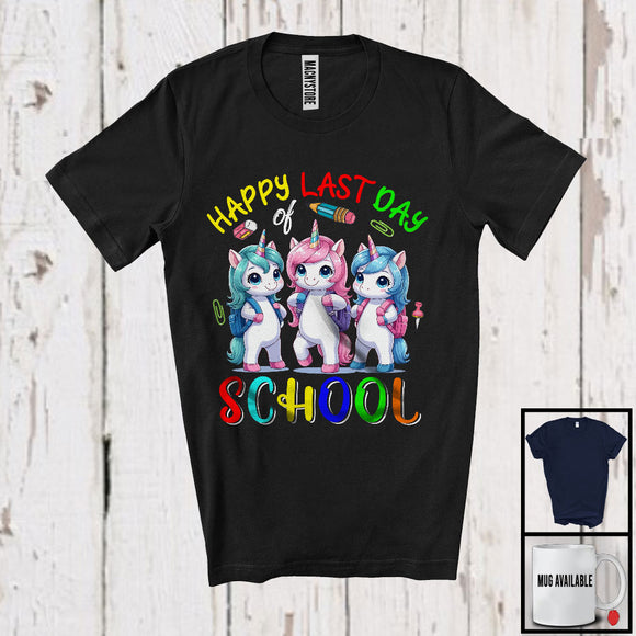 MacnyStore - Happy Last Day Of School, Lovely Unicorn Lover End Of School Year, Student Teacher T-Shirt