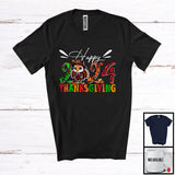 MacnyStore - Happy Thanksgiving 2024, Adorable Thanksgiving Plaid Leopard Turkey, Matching Family Group T-Shirt