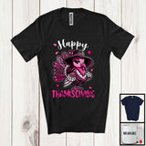 MacnyStore - Happy Thanksgiving; Humorous Thanksgiving Pink Turkey Hunting; Women Family Group T-Shirt