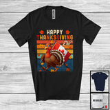 MacnyStore - Happy Thanksgiving; Lovely Thanksgiving Vintage Retro Canadian Turkey; Canada Flag Proud T-Shirt