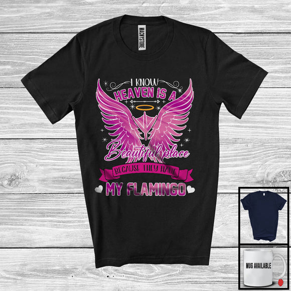 MacnyStore - Heaven Is A Beautiful Place They Have My Flamingo, Lovely Flamingo In Heaven, Wings Memories T-Shirt