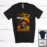 MacnyStore - Hello Fall; Lovely Thanksgiving Beaver With Autumn Tree Pumpkin; Animal Lover Family Group T-Shirt