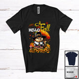 MacnyStore - Hello Fall; Lovely Thanksgiving Gopher With Autumn Tree Pumpkin; Animal Lover Family Group T-Shirt