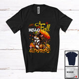 MacnyStore - Hello Fall; Lovely Thanksgiving Kangaroo Rat With Autumn Tree Pumpkin; Animal Lover Family Group T-Shirt