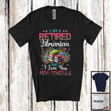 MacnyStore - I Am A Retired Librarian New Schedule, Floral Leopard Flowers Librarian, Retirement Group T-Shirt