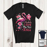 MacnyStore - I Flocking Love My New Knee, Adorable Replacement Surgery Flamingo, Flowers Animal Lover T-Shirt