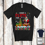 MacnyStore - I Want A Flute For Christmas, Adorable X-mas Tree Santa Playing Flute, Musical Instruments T-Shirt