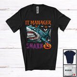 MacnyStore - IT Manager Shark, Scary Halloween Costume Pumpkin Zombie Shark, Proud Careers Group T-Shirt