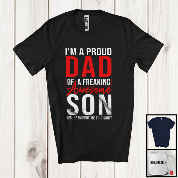 MacnyStore - I'm A Proud Dad Of A Freaking Son, Awesome Father's Day Vintage, Family Group T-Shirt