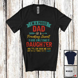 MacnyStore - I'm A Proud Dad Of Freaking Sweet Daughter, Amazing Father's Day Vintage, Family Group T-Shirt
