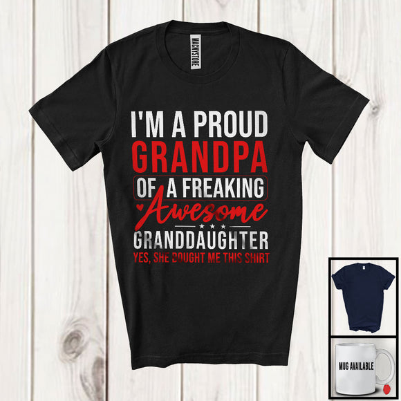 MacnyStore - I'm A Proud Grandpa Of A Freaking Daughter, Awesome Father's Day Vintage, Family Group T-Shirt
